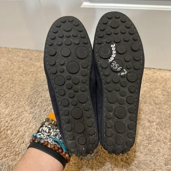 Born Shoes Womens Size 7.5 Blue Suede Driving Loafers Slip On Comfort Casual - Picture 7 of 8